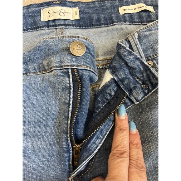 Jessica Simpson Medium Rise Straight Ankle Blue Jeans Women’s Size 16W - Picture 5 of 12